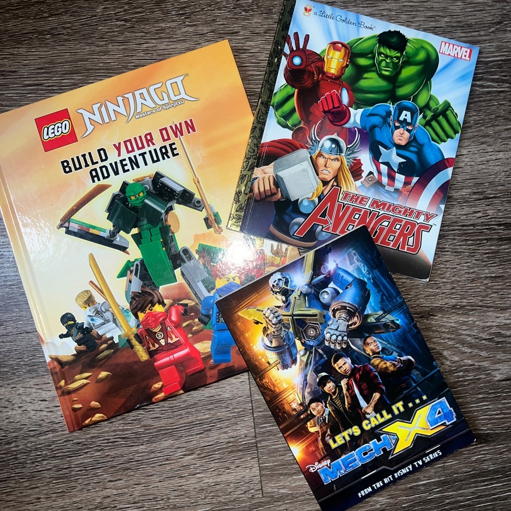 Lego / Disney Mechx4 / Avengers Marvel Boys Kids Book Bundle